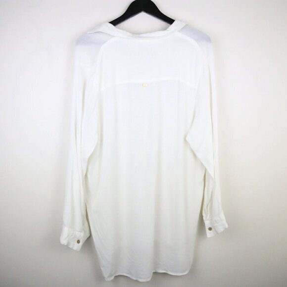 Tropik Roll-up Sleeve White Collared Shirt Size Large - Picture 9 of 9